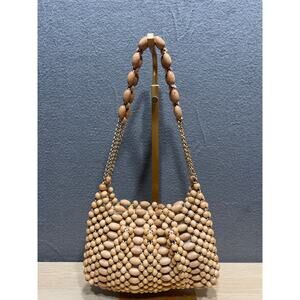 Vintage Wooden Bead Handbag Chain Strap Made in Japan 1960s Exclusive from Japan